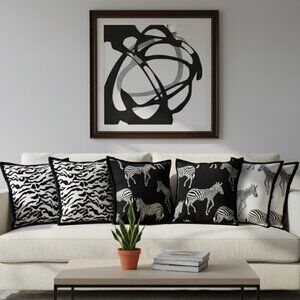 SOGA 6PC 45cm Zebra Pillow Cover Set – Wildlife & Abstract  Decorative covers